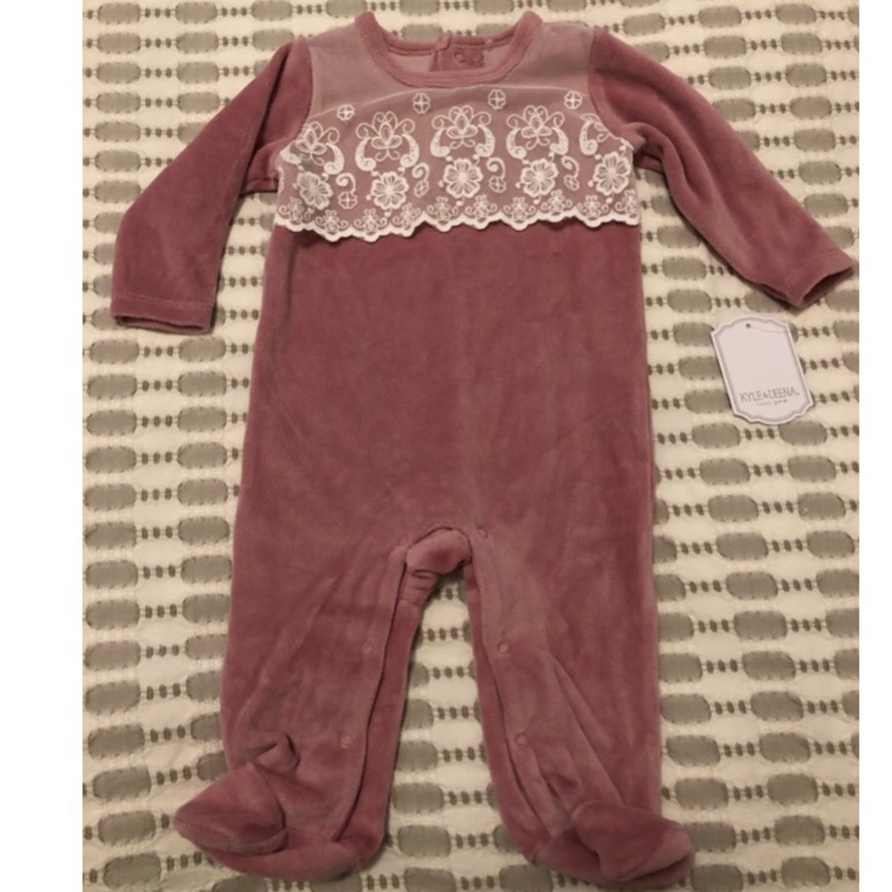 Kyle & Deena Pink Velour Bodysuit